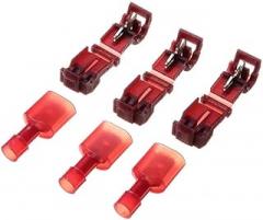 20PCS T Taps T Splice Wire Connectors, Straight Lock Crimping Wire Crimp Terminals, Blue/Yellow/red Wire Connectors(Red)