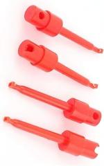 4pcs Red Electrical Testers Large Size Single Hook Clip Test Probe for Circuit Testers Electronic Testing