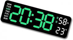 Multifunctional Electronic LED Desk Clock with Time Week Temperature Display 2 Alarms 12/24 Hour Format Snooze Function Temperature Display Clock