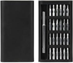 25 in 1 Screwdriver Set with Magnetic Handle and 24 Alloy Steel Bits for Electronics, Watches, Eyeglasses, and Mobile Phone Repair Applications