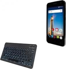 BoxWave Keyboard Compatible with Avvio Pro 450 - SlimKeys Bluetooth Keyboard - with Backlight, Portable Slim LED 7 Colors - Jet Black