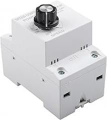 220V 10A Electronic Voltage Regulator Fan Speed Controller with Stepless Adjustment for Motor Speed, AC Phase Angle Control for Angle Grinders, Fans and Electric Furnaces, DIN Rail Mount