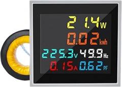 6IN1 D48-2058 LCD Digital Display Multifunction Meter Mini Electronic Watt-Hour Voltage Current Meter(AC 50-300V)