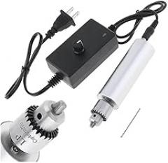 DC 3V-24V Hand Drill 385 Electronic Starter Rotary Tool with JTO Chuck and Adjustable Power Adapter for Board(Us)