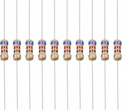 YOKIVE 50 PCS Carbon Film Resistors, 1/4W 620 Ohm 5% Tolerances Resistor, Good for DIY Electronic Projects (4 Color Band, 1.77x0.09-Inch)