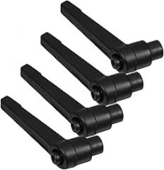 4pcs Adjustable Aluminum Alloy Clamping Lever Handle Thread Push Button Ratchet Screw Handles for Furniture Tools and Electronics