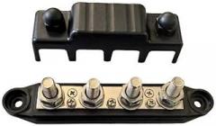 12V 48V DC Heavy Duty Bus Bar Power Distribution Block 250 Amp With Zinc Alloy, Brass, And Flame Retardant Nylon Base For Automotive Electrical Systems(M10 black)