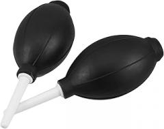 2pcs Rubber Air Blower Bulb for Camera Lens and Electronics Cleaning, Dust Removal Pump for Digital Devices and Keyboard Maintenance, Black Bulb with White Handle