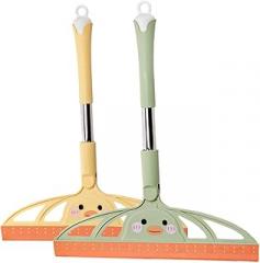 Milisten 2pcs All-Purpose Car and Window Squeegee Set for Glass, Shower Doors, and Tile Surfaces, Yellow and Green Mini Squeegee Tools for Bathroom, Rv, and Household Cleaning
