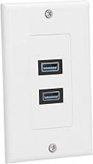 USB Adapter Multi Charging Case, 2 Port USB 3.0 Wall Plate with High Speed Transmission USB Panel Mount USB Outlets Receptacles for Smart Phones, Tablet Electronic Devices