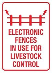 Electronic Fences in Use for Livestock Control Sign Outdoor Signs Aluminum 12X8 Inch Uv Ink Printed for House and Business
