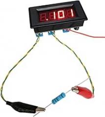 DC5V Digital Low Resistance Tester Voltmeter, DIY Electronics Testing Tool for Circuits, Digital Ohmmeter and Voltage Meter with 70.6x39mm PCB, Red Display(Parts)