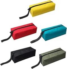 5pcs Small Tool Bags Multi Purpose Oxford Cloth Pouches with Zipper for Hardware Storage Wear Resistant Organizer for Electronics Art Supplies Travel Accessories