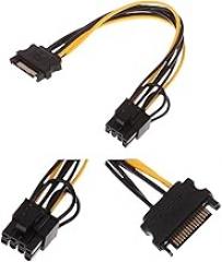 1Pc 15Pin Sata Male to 8Pin (6+2) PCI-E Power Supply Cable 20cm Graphics Card Converter New 2025 for Arrival High Reliable Electronic Component, Precision, Stable Performance