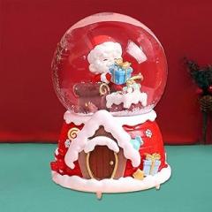 Enchanting Christmas Glowing Snow Globe Ornament - Family Snowman Decoration Mantels, Tables, Shelves(80C)