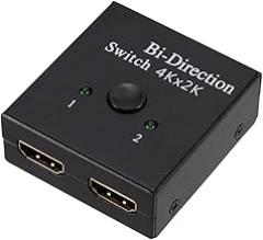 4K HDMI-Compatible Switch 2 Ports Bi-Directional 1x2/2x1 HDMI-Compatible Switcher Splitter Supports Clear Display 4K 1080P HDR New 2026 High for Reliable Electronic Component