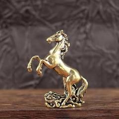 Bronze Horse Desktop Decoration Living Room Tea Table Sculpture Metal Craft Home Decorations Chinese Zodiac Horse Statue