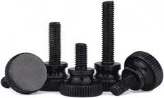Knurled Thumb Screws，Thumb Screws， 2-10pcs M3 M4 M5 M6 GB834 Knurled Black Or White Zinc Step Head Hand Tighten Thumb Screw Curtain Wall Glass Lock Thumb Screw(Black zinc,12MM-2PCS M6)