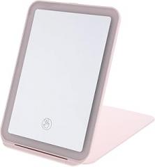 LED Makeup Mirror with Light Portable Foldable Vanity Mirror with Touch Control USB Rechargeable for Travel and Home Use