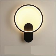 Nordic Wall lamp led Bedroom lamp Bedside lamp Simple Modern Background Wall lamp Living Room Corridor Stair lamp Creative(Model B Black,Warm Light)