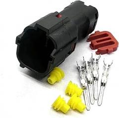 1 Set 4 Pin Sealed Male Female Waterproof Car Electronic Pump Connectors Light Lamp MG640333 MG610331 AICNRUT(Dark Grey,1 Set)