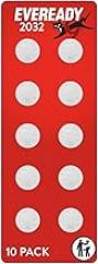 Eveready 2032 Batteries (10 Pack), 3V Lithium Coin Batteries for Watches, AirTags, Key Fobs, and Other Small Electronics