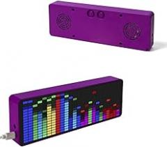 Audio Spectrum Analyzer, 384 LED Music Spectrum Display, 16 x 24 RGB Colorful LED Music Spectrum, 20 Dynamic Rhythmic Effects 7 Colours, Electronic Clock, Voice Control Rhythmic Light