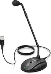 Computer Microphone,FIFINE Desktop Gooseneck Microphone,Mute Button with LED Indicator,USB Microphone for Windows/Mac.Ideal for Gaming Streaming YouTube Podcast.(K052)