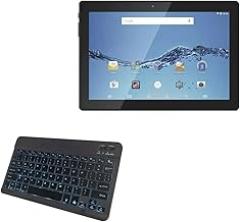 BoxWave Keyboard Compatible with Digiland DL1018A Tablet (10.1 in) - SlimKeys Bluetooth Keyboard - with Backlight, Portable Slim LED 7 Colors - Jet Black
