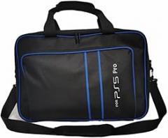 Carrying Case for PS5 Pro,All-Around Protective Storage Bag PlayStation 5 Pro Shoulder Bag,ps5 Controller, Wireless Remote Control, Cables, etc. (Blue)