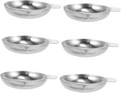 Happyyami 6Pcs Stainless Steel Weighing Dishes for Jewelry Measurement Durable Electronic Scale Trays Multi Functional Tool for Home and Laboratory Use