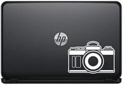 Analog Camera Version 1 Vinyl Decal Sticker for Computer MacBook Laptop Ipad Electronics Home Window Custom Walls Cars Trucks Motorcycle Automobile and More (White)