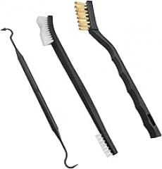 3PCS Double Head Wire Hook Brush Mini Wire Brush Anti Rust Paint Metal Cleaner Steel Nylon Brass Brush for Sink Oven Cleaning Welding Slag Dirt Nylon Hook Black