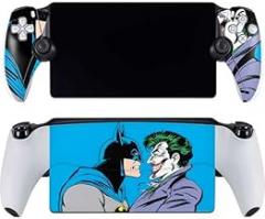 Skinit Decal Gaming Skin Compatible with PlayStation Portal Remote Player - Officially Licensed DC Comics The Joker vs Batman Vintage Art Design