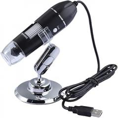 Microscopes Equipment Adjustable 1600X 8 LED 3 In1 USB Digital Microscope Electronic Microscope Camera for Zoom Magnifier(1000X No Cable)