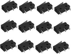 12pcs Micro Limit Switch with Lever 3-Pin Mechanical Limit Switch Compact Hinge Lever for Electronic Devices