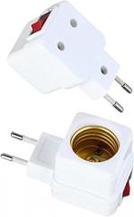 1 Pcs E27 Led Light Lamp Bulbs Socket Base Holder EU Plug Adaptier On/Off Switch White New 2026 High for Reliable Electronic Component, Precision, Stable PeRIFormance