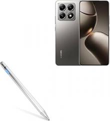 BoxWave Stylus Pen Compatible with Xiaomi 14T - AccuPoint Active Stylus, Electronic Stylus with Ultra Fine Tip - Metallic Silver