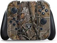 Skinit Decal Gaming Skin Compatible with Nintendo Switch Joy Con Controller - Officially Licensed NFL Las Vegas Raiders Realtree AP Camo Design