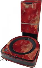 MightySkins Skin Compatible with iRobot Roomba s9+ Vacuum - Crimson Marble | Protective, and Unique Vinyl Decal wrap Cover | Easy to Apply and Change Styles | Made in The USA