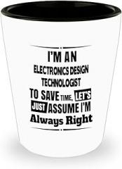 Amorfos Electronics Design Technologist Gifts - Electronics Design Techno Worker Ceramic Shotglass - Funny Shot Glass For Electronics Design Technologist Hobbyists/Enthusiasts