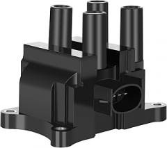 5 Piece Ignition Coil and Iridium Spark Plug Set, 3-Pin Electronic Bolt-On Kit With Plug-In Female Connector, Complete 12V Engine Bay Combination For Replacement And Improved Ignition