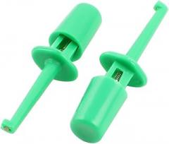 Plastic Covered Electronic Testing Mini Test Hook Probe Spring Clip 2pcs Green (id: 486 1dd 29b 4f6 0a5
