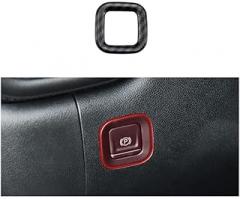 ABS Carbon Fiber Central Electronic Parking Brake Button Cover Trim Compatible with Chevrolet Silverado Sierra GMC 2019-2023
