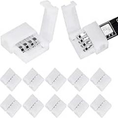 4 Pin 10Pcs | L Shape 4-Pin Led Connectors 10Mm Wide Right Angle Corner Connectors Solderless Adaptier Connector Terminal for 3528/5050 RGB New 2026 High for Electronic Component