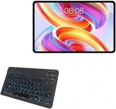 BoxWave Keyboard Compatible with Teclast T50 2023 - SlimKeys Bluetooth Keyboard - with Backlight, Portable Slim LED 7 Colors - Jet Black