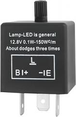 CF-13 LED Flasher Relay, Automotive Electronic Flashers, 3-Pin Adjustable LED Blinker Relay, 12V Flasher Relay Universal Car Accessories for for LED Turn Signal Fixing Hyper Blink Flash (1PCS)