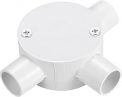 MECCANIXITY PVC Conduit Box Junction Box 3 Way 20mm with Cover, M4 Screws for Home Hose Electrical Conduit Electronic Projects