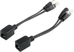 2Pcs Passive PoE Injector PoE Splitter Kit Passive PoE Injector with 5.5x2.1 mm DC Connector RJ45 Power Over Ethernet