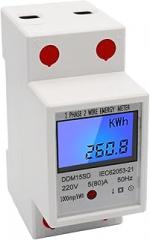 Single Phase DIN-Rail Energy Meter 5-80A 220V 50Hz Electronic KWh Meter with LCD Backlight Digital Display DDM15SD